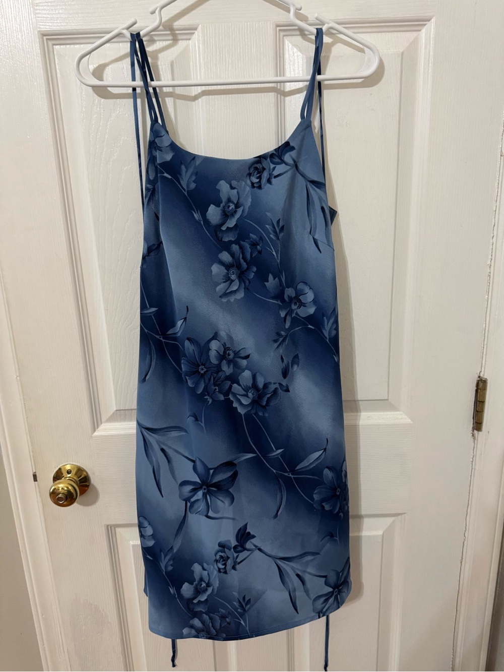 Basic Editions Blue Floral Slip Mini Dress